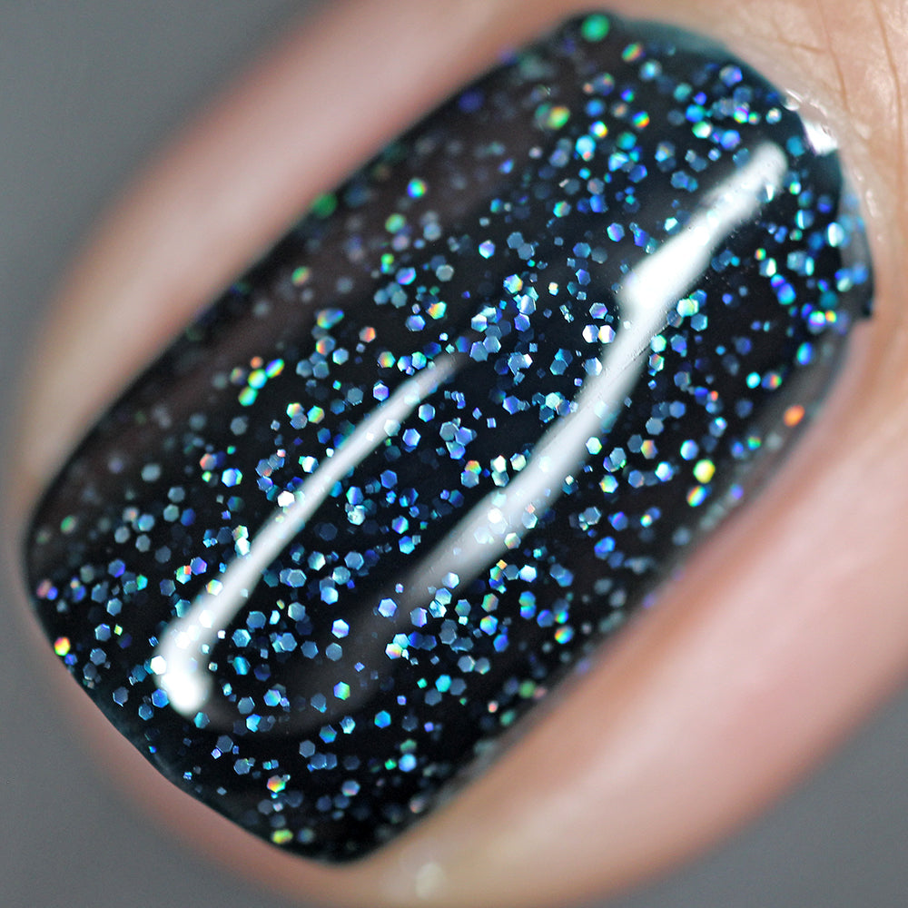 Nail Art with Navy Metallic Glitter