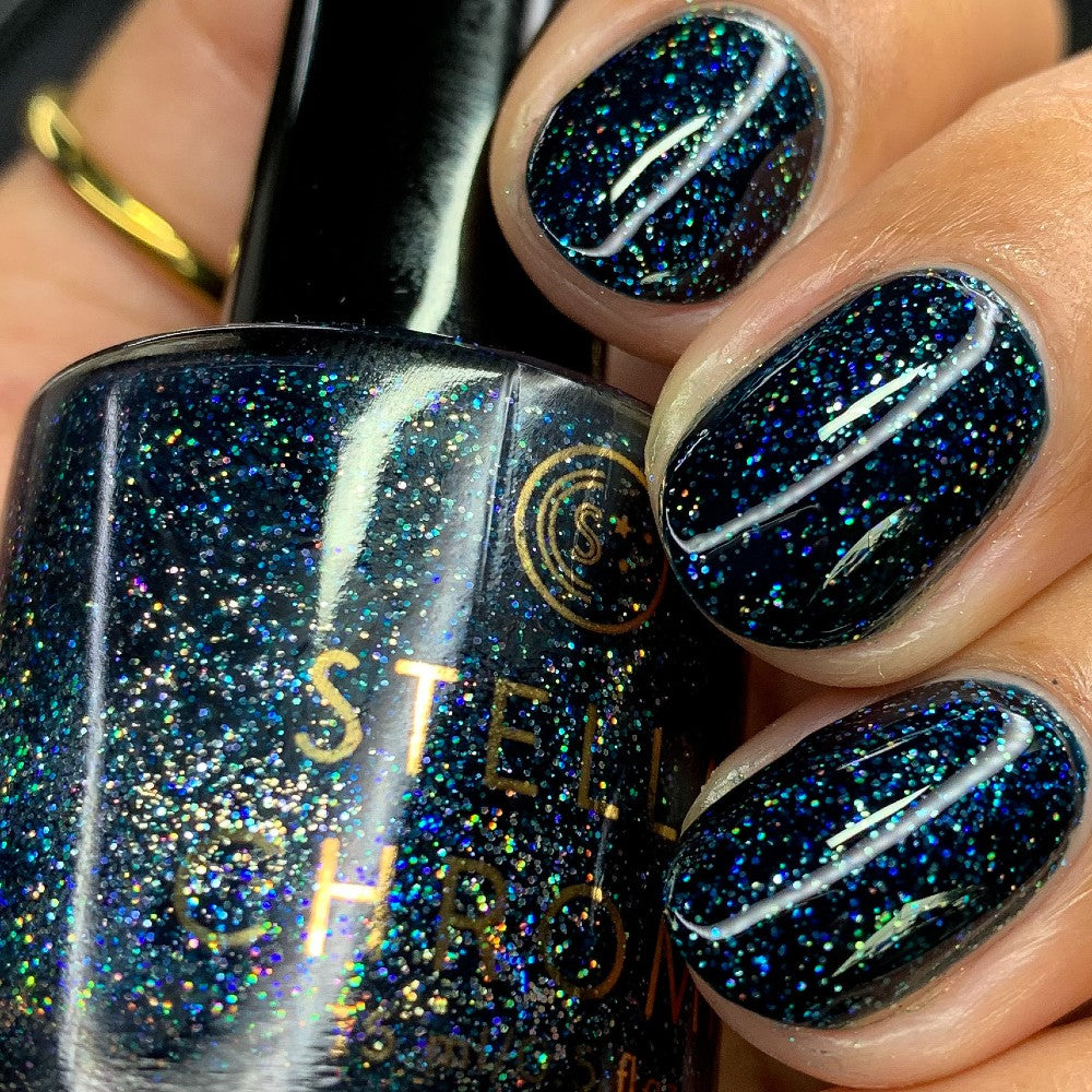 Nail Art with Navy Metallic Glitter